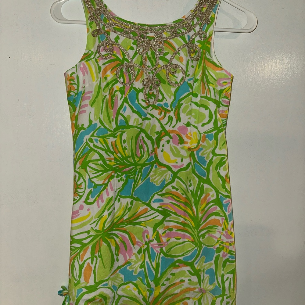 Lilly Pulitzer Green and Blue Floral Kids Dress